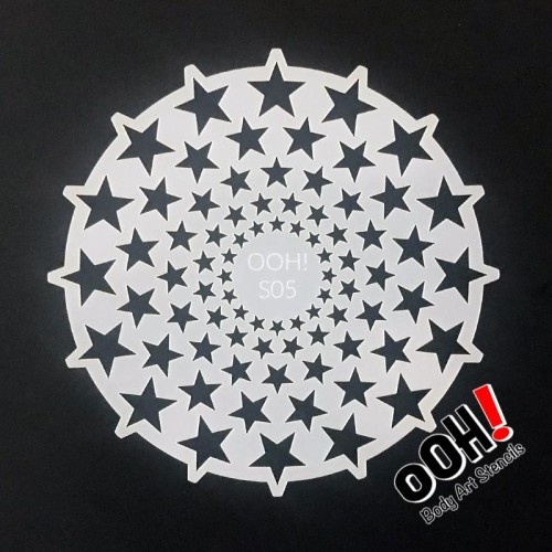 Ooh Body Art Stencil Sphere Stars (Stars Sphere SO5)